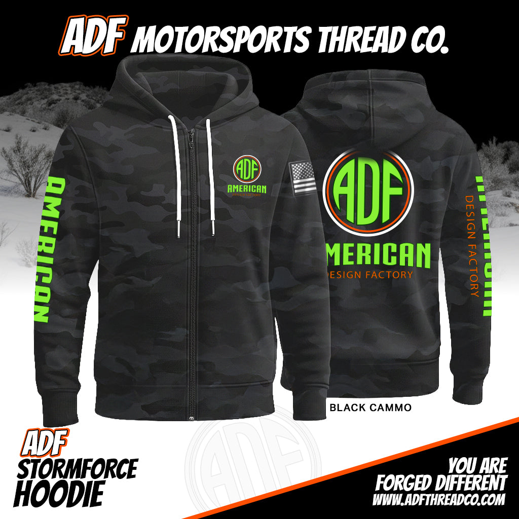 ADF Storm Force Hoodie - Black Camo