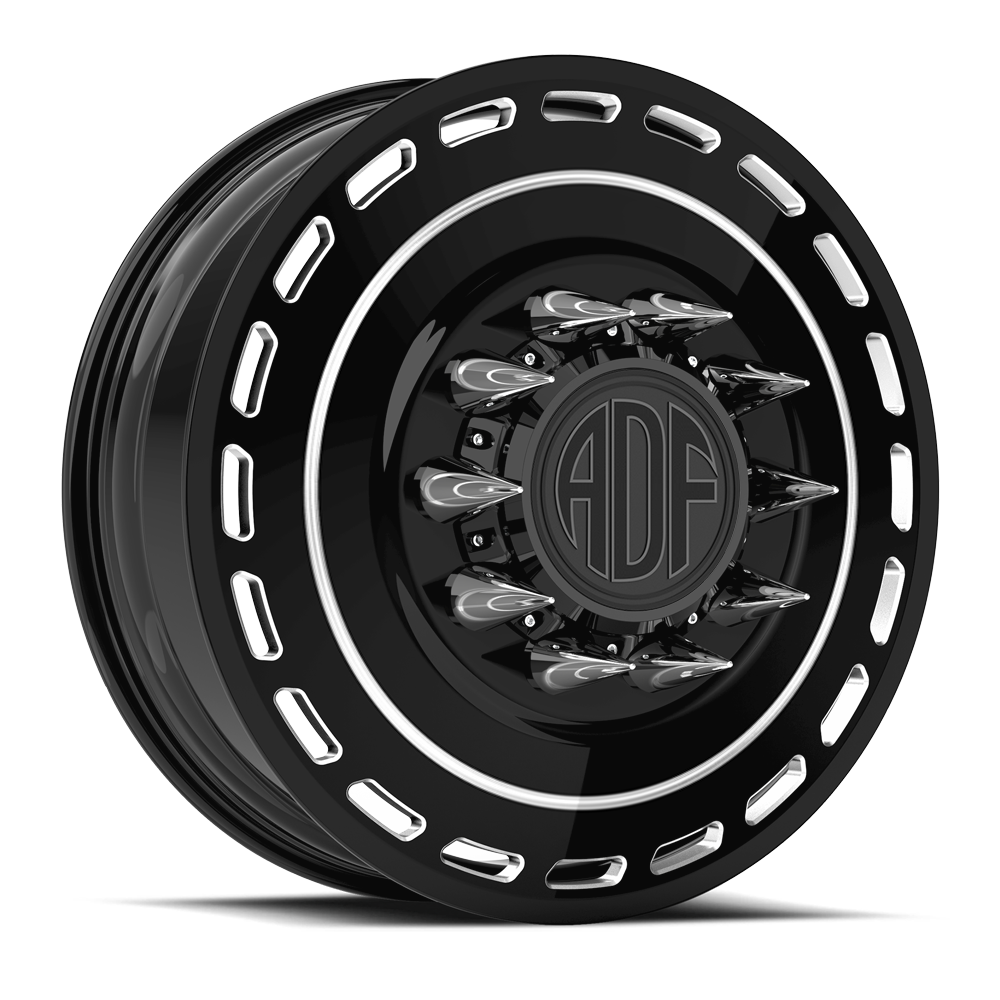 LTD Show Class forged dually wheel, gloss black machined finish, front wheel