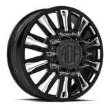 RIPPER Show Class forged dually wheel, gloss black machined finish, front wheel